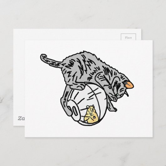 Kätzchen und Hamster Postkarte (Vorne/Hinten)