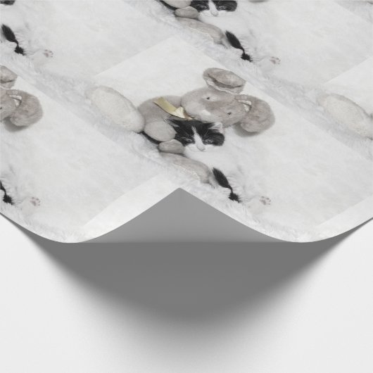 Kätzchen und Häschen Geschenkpapier (Ecke)
