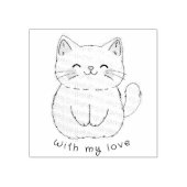 Kätzchen und Herz, personalisiert Gummistempel (Prägung)