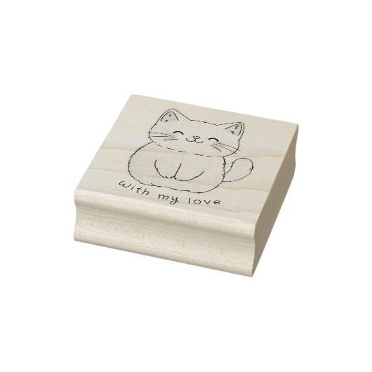 Kätzchen und Herz, personalisiert Gummistempel (Stempel)
