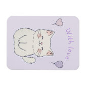 Kätzchen und Herz, personalisiert Magnet (Horizontal)