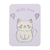 Kätzchen und Herz, personalisiert Magnet (Vertikal)