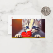 Kätzchen und Herzkinder Valentine Mitteilungskarte (Vorderseite/Rückseite Beispiel)
