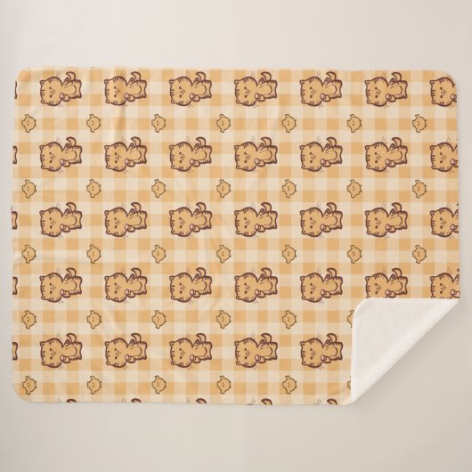 Kätzchen und Hühnermuster Sherpadecke (Vorderseite (Horizontal))