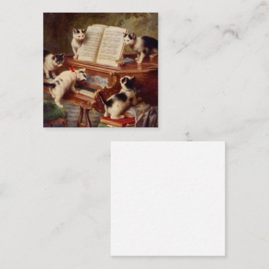 Kätzchen und Klavier Begleitkarte (Vorne/Hinten)