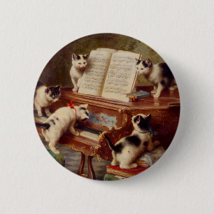 Kätzchen und Klavier Button