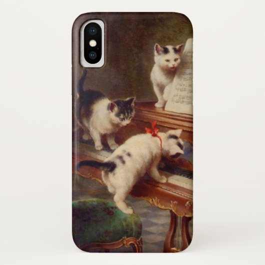 Kätzchen und Klavier Case-Mate iPhone Hülle (Rückseite)