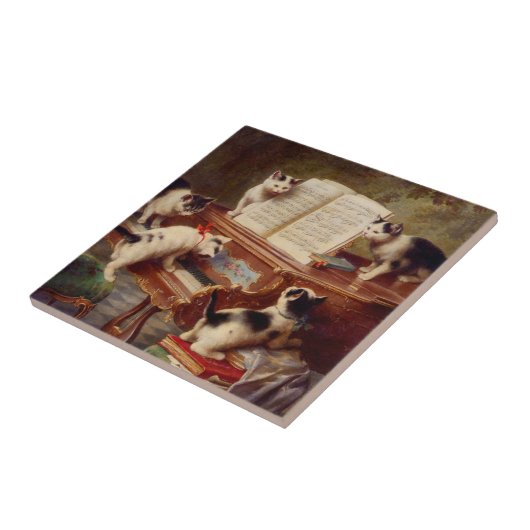 Kätzchen und Klavier Fliese (Seite)