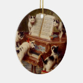Kätzchen und Klavier Keramik Ornament (Rechts)