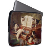 Kätzchen und Klavier Laptopschutzhülle (Vorne Rechts)