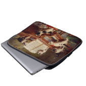 Kätzchen und Klavier Laptopschutzhülle (Vorne Knopf)