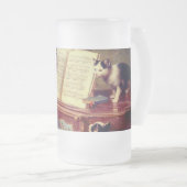 Kätzchen und Klavier Mattglas Bierglas (VorderseiteRechts)