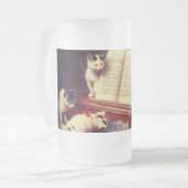 Kätzchen und Klavier Mattglas Bierglas (Vorderseite Links)