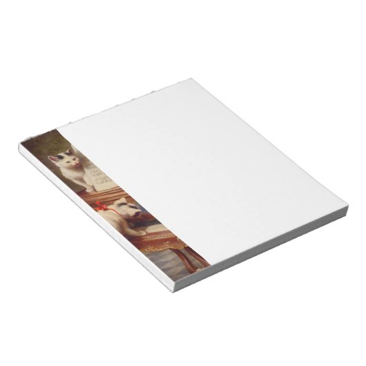 Kätzchen und Klavier Notizblock (angewinkelt)