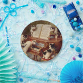 Kätzchen und Klavier Pappteller (Party)