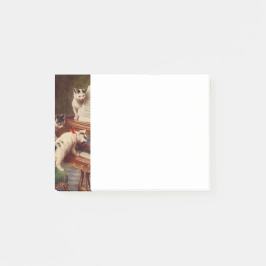 Kätzchen und Klavier Post-it Klebezettel (Vorderseite)