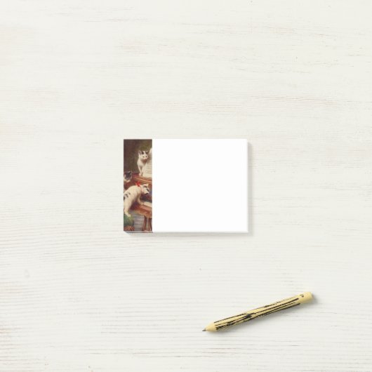 Kätzchen und Klavier Post-it Klebezettel (Auf Schreibtisch)