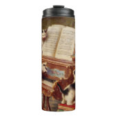 Kätzchen und Klavier Thermosbecher (Vorderseite)