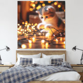 Kätzchen und Lichter Leinwanddruck (Insitu (Schlafzimmer))
