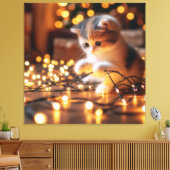 Kätzchen und Lichter Leinwanddruck (Insitu (Wohnzimmer))
