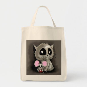 Kätzchen und Maus Freundschaft Liebe Valentins Her Tragetasche