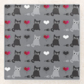 Kätzchen- und Mäusemuster Glasuntersetzer (Vorderseite)