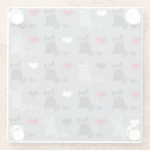 Kätzchen- und Mäusemuster Glasuntersetzer (Rückseite)
