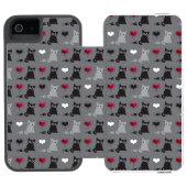 Kätzchen- und Mäusemuster Incipio iPhone Geldbeutel-Hülle (Folio Geöffnet)