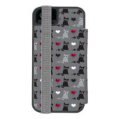 Kätzchen- und Mäusemuster Incipio iPhone Geldbeutel-Hülle (Folio Rückseite)