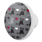 Kätzchen- und Mäusemuster Keramikknauf (Rechts)