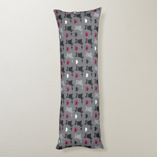 Kätzchen- und Mäusemuster Seitenschläferkissen (Rückseite (Vertikal))