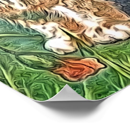 Kätzchen und Poppies Poster (Ecke)