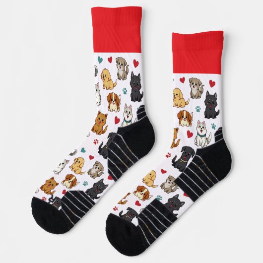 Kätzchen und Puppen Crew Socken (Links)