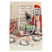 Kätzchen und Santa Cat, Louis-Wain-Geschenktasche Mittlere Geschenktüte (Rückseite)