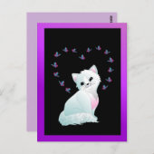 Kätzchen und Schmetterlinge Postkarte (Vorne/Hinten)