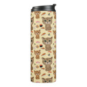 Kätzchen und Sushi-Muster Thermosbecher (Nach links gedreht)