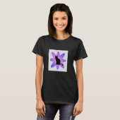 Kätzchen und violette Blume T-Shirt (Vorne ganz)