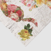 Kätzchen Vintag Rosa Gelbe Rosen Französisches Gew Seidenpapier (Ausschnitt)