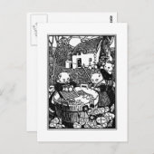 Kätzchen waschen Mitten Kinderzimmer Rhyme Postkarte (Vorne/Hinten)