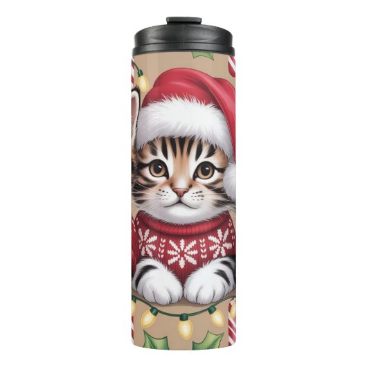 Kätzchen-Weihnachts-Sortiment Thermosbecher (Vorderseite)