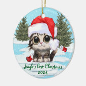 Kätzchen Weihnachtsmannmütze, KUNSTBAR! Adorable C Keramik Ornament (Links)