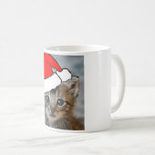 Kätzchen-Weihnachtsmannmütze-Tasse Kaffeetasse (VorderseiteRechts)