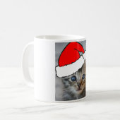 Kätzchen-Weihnachtsmannmütze-Tasse Kaffeetasse (Vorderseite Links)
