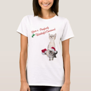 Kätzchen-Weihnachtsnachthemd T-Shirt