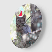 Kätzchen-Weihnachtszeit um (große) Wanduhr (Winkel)