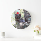 Kätzchen-Weihnachtszeit um (große) Wanduhr (Zuhause)
