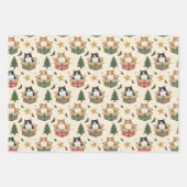Kätzchen-, Welpen- und Weihnachtsbaum-Muster Geschenkpapier Set (Vorderseite 3)