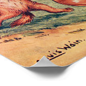Kätzchen will eine Orange, Louis Wain Poster (Ecke)