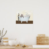 Kätzchenbadezeit Poster (Küche)