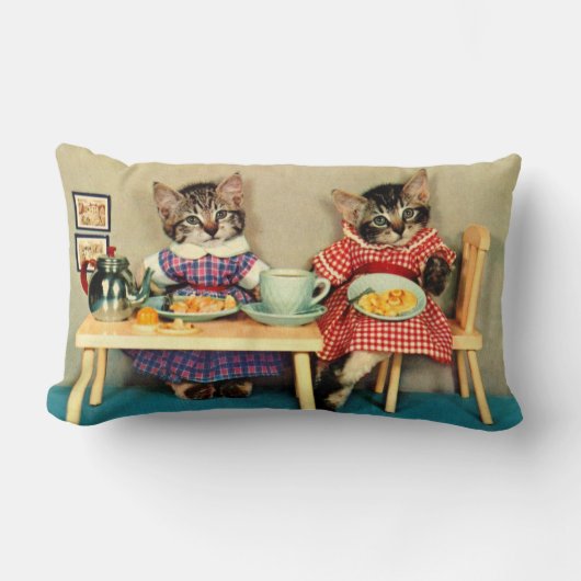 Kätzchenfrühstück Lendenkissen (Vorderseite)